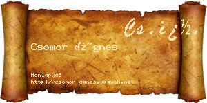 Csomor Ágnes névjegykártya