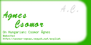 agnes csomor business card