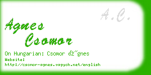agnes csomor business card
